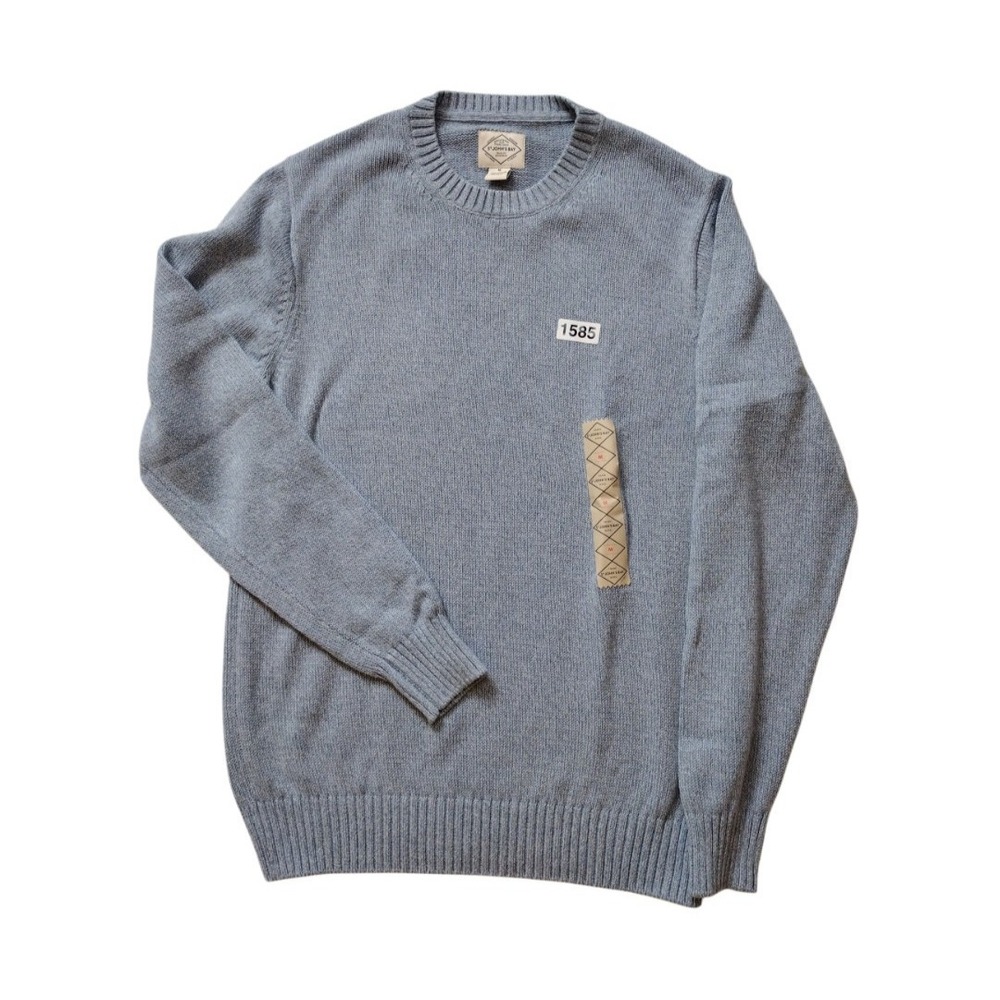 Vintage St. John's Bay Sweater Man M Blue Knit Pullover Crew Neck Casual